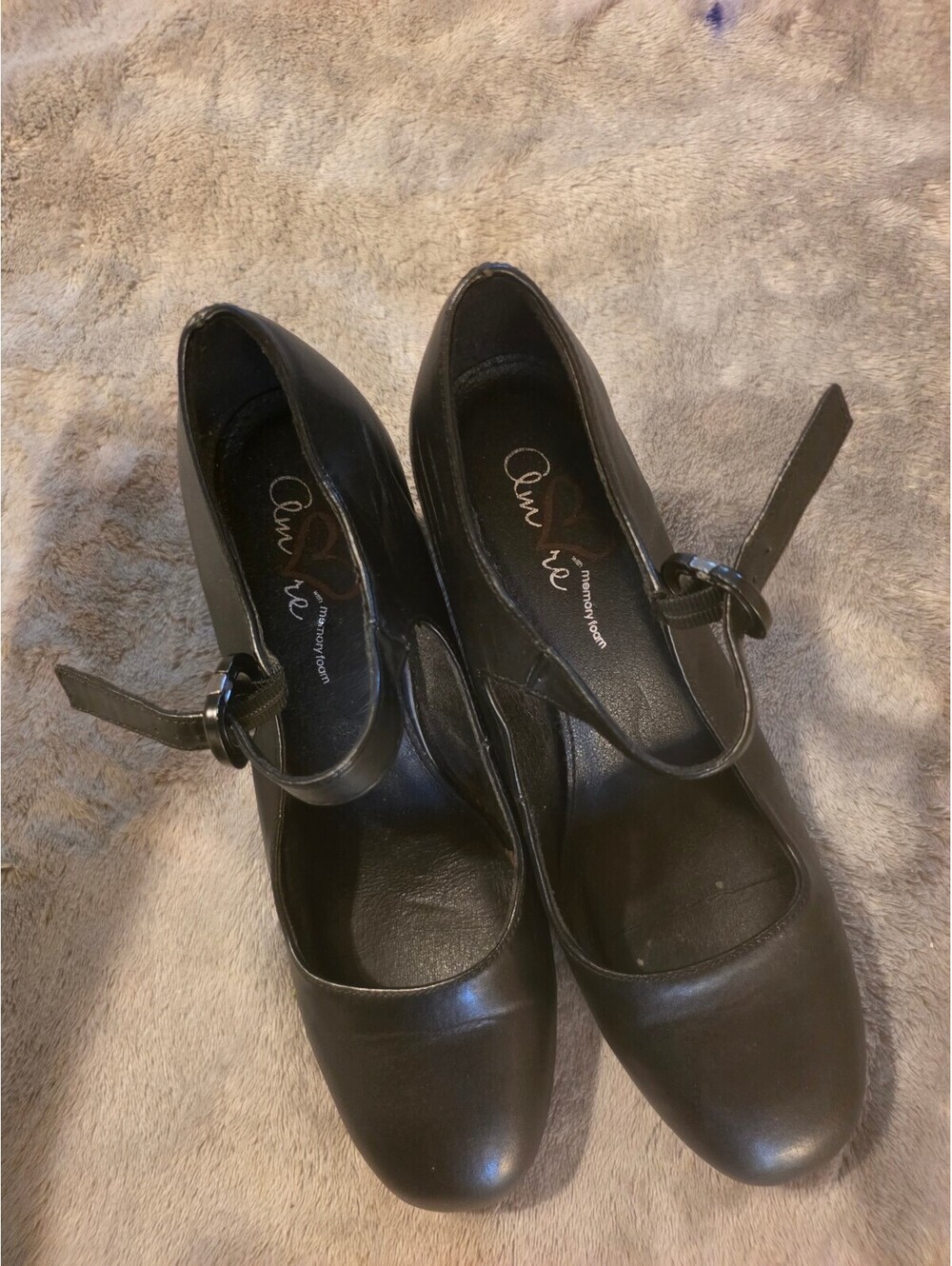 Ann Klein Black Mary Jane Block Heel Pumps 8.5